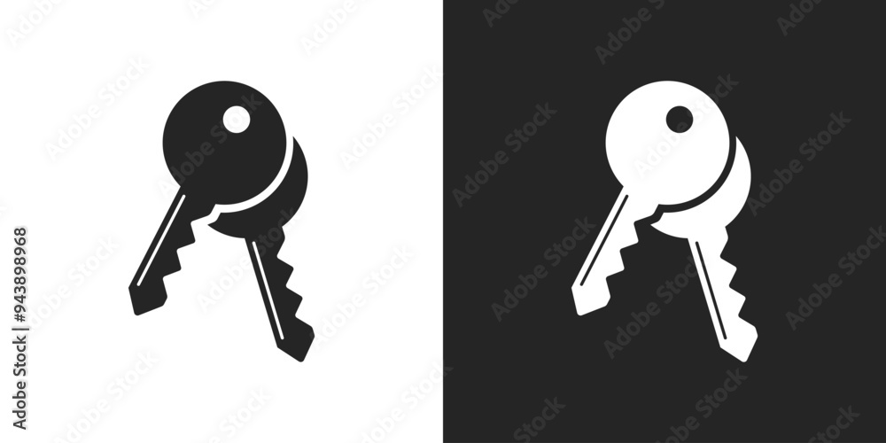 Keys black and white icon vector design Keys black and white icon vector design