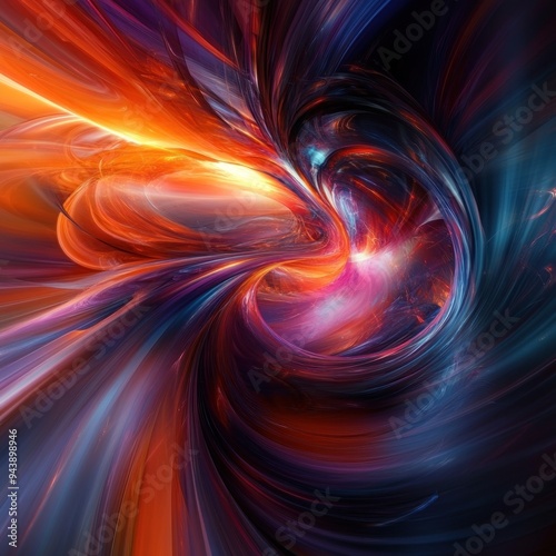 Abstract Swirling Pattern of Vivid Colors and Lights