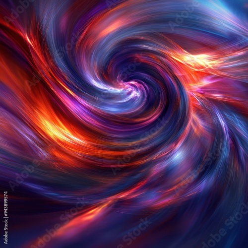 Abstract Swirling Red, Blue, and Yellow Lights