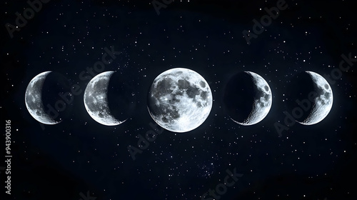 Five phases of the moon in ...