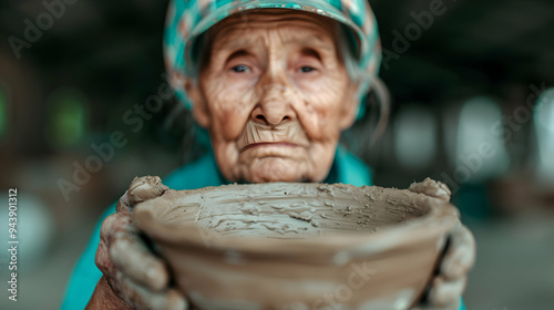 Elderly Engaging Pottery And Ceramics Elde photo