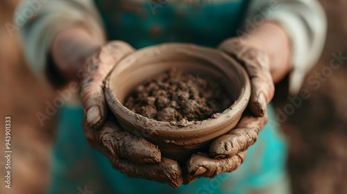 Elderly Engaging Pottery And Ceramics Elde photo
