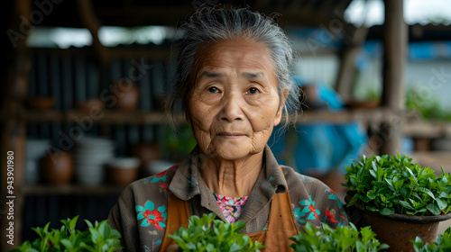 Elderly Engaging Pottery And Ceramics Elde photo