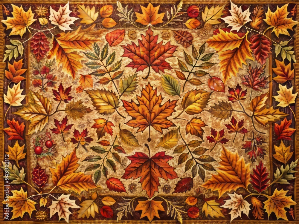 Autumnal Tapestry: Warm, earthy tones; intricate leaf patterns; serene, contemplative mood. Autumnal Tapestry: Warm, earthy tones; intricate leaf patterns; serene, contemplative mood.