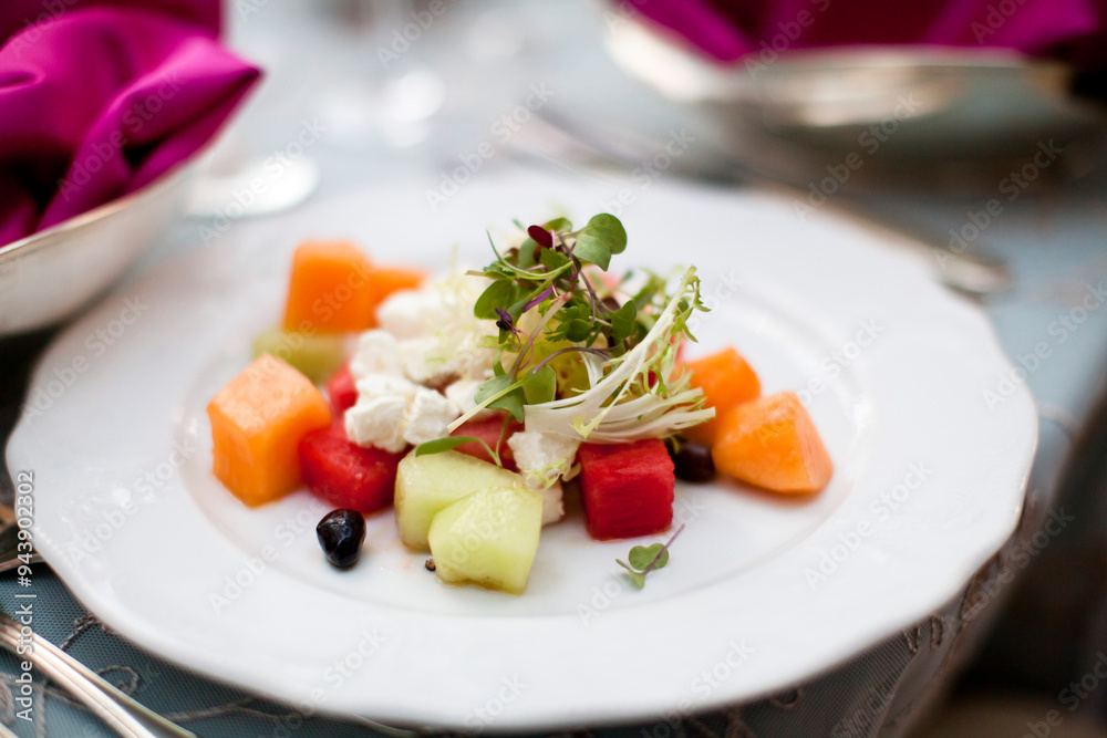 Melon Salad at Wedding, Toronto, Ontario, Canada Melon Salad at Wedding, Toronto, Ontario, Canada