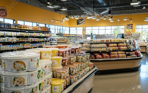 Bright and Well-Lit Grocery Store With Diverse Product Selection
