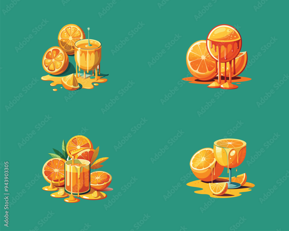 set of oranges set of oranges