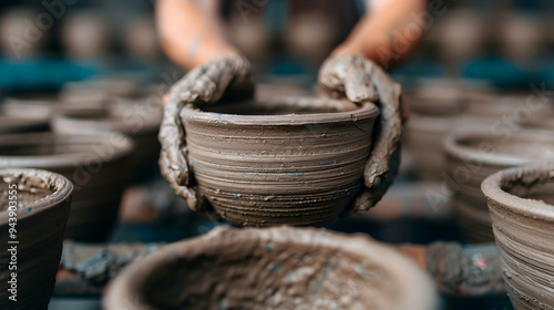 Elderly Engaging Pottery And Ceramics Elde photo