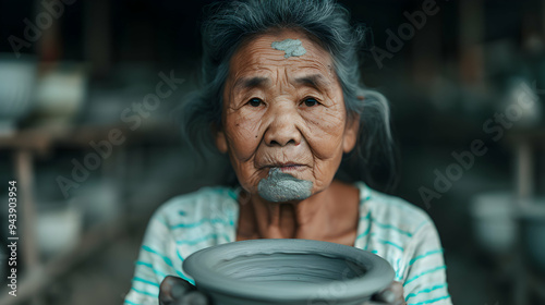 Elderly Engaging Pottery And Ceramics Elde photo