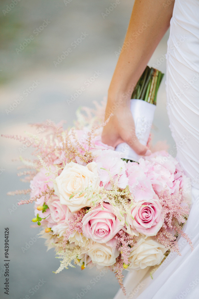 Close-up of Bride Holding Bouquet of Flowers, Toronto, Ontario, Canada Close-up of Bride Holding Bouquet of Flowers, Toronto, Ontario, Canada