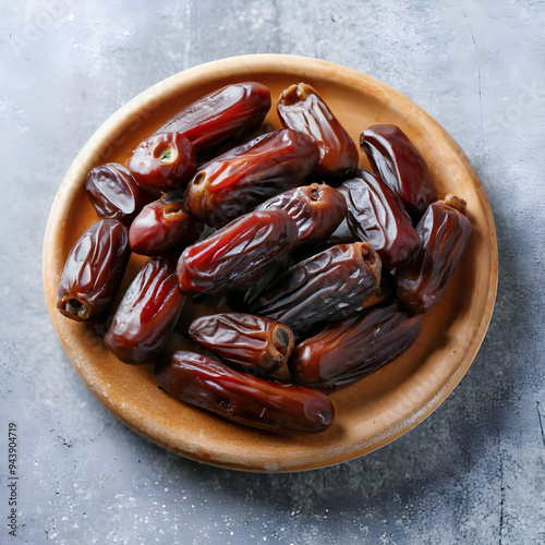 sweet dates in a clay plate