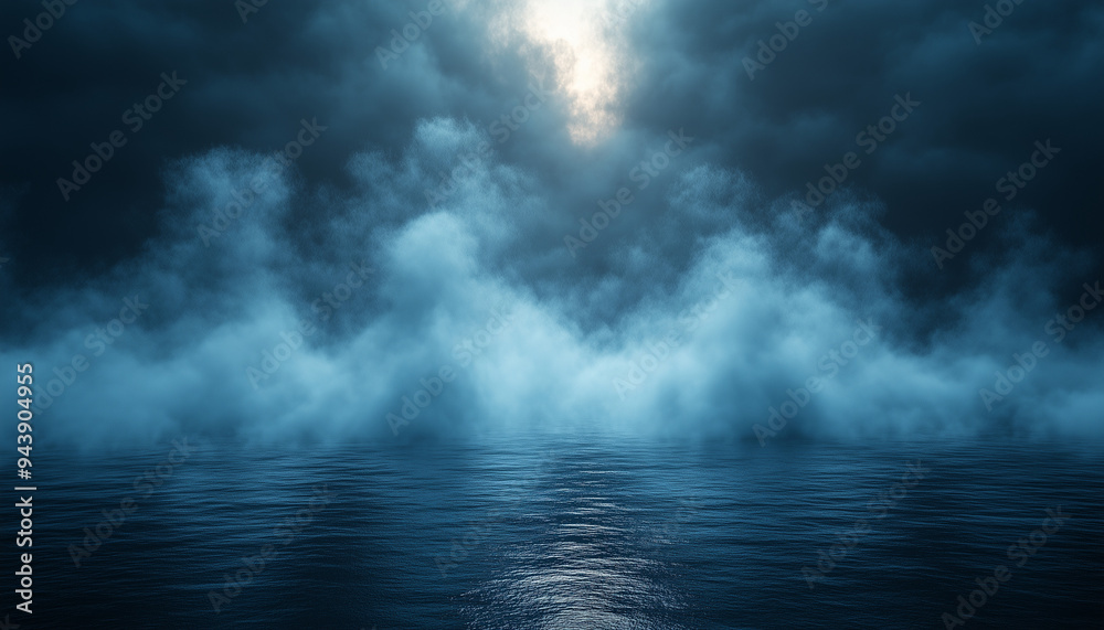 Obraz premium Atmospheric Dark Background, Fog, Mystical Halloween Mood, Beautiful Image