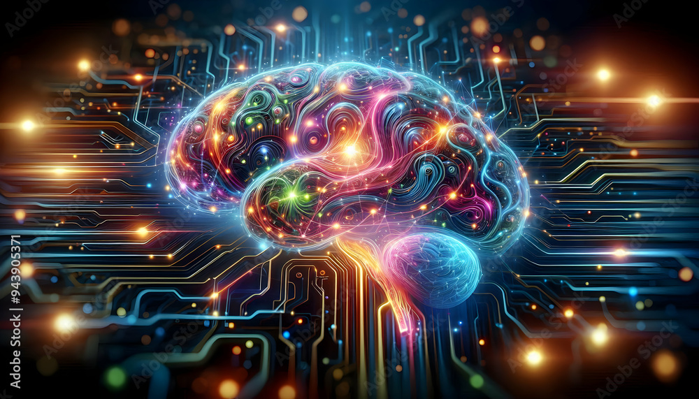 Glowing abstract brain with neural connections representing AI driven management concept as A dynamic close up shot of a glowing abstract brain with neural connections symbolizing AI driven management Glowing abstract brain with neural connections representing AI driven management concept as A dynamic close up shot of a glowing abstract brain with neural connections symbolizing AI driven management