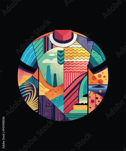 Colorful Abstract T-shirt Vector Design