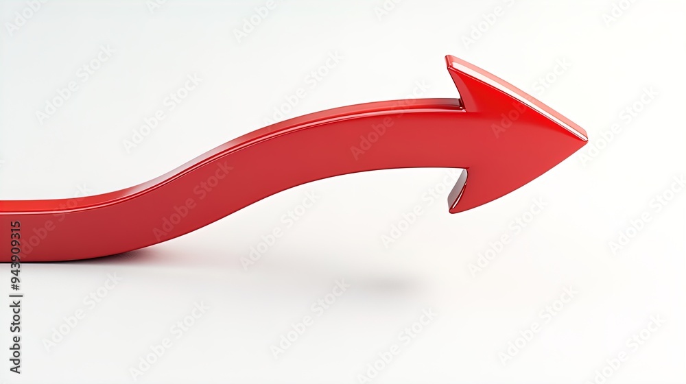 Dynamic Red Curved Arrow: A Symbol of Progress and Positivity - Perfect as a Motivational Poster for Sports Interiors and Inspiring Spaces! Dynamic Red Curved Arrow: A Symbol of Progress and Positivity - Perfect as a Motivational Poster for Sports Interiors and Inspiring Spaces!