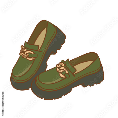 Green Loafer Shoes