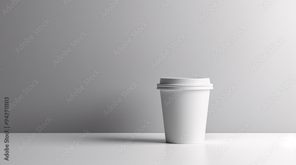 Elegant White Ceramic Coffee Mug on White Background Elegant White Ceramic Coffee Mug on White Background