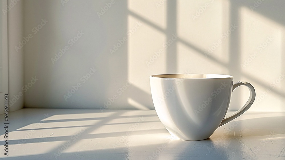 Elegant White Ceramic Coffee Mug on White Background Elegant White Ceramic Coffee Mug on White Background