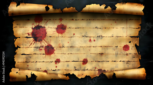 Old, burnt, and bloodstaine...
