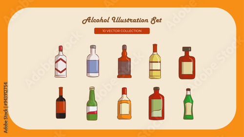 Alcohol Illustration Set