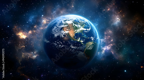 Planet Earth in a vast star...