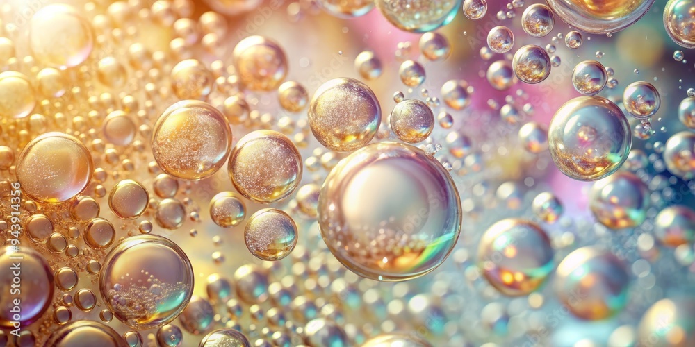 Effervescent Fizz Panorama: Sparkling bubbles viewed from above, cheerful, macro photography, light colors, sparkling Effervescent Fizz Panorama: Sparkling bubbles viewed from above, cheerful, macro photography, light colors, sparkling