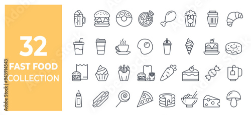 Fast food icon set
