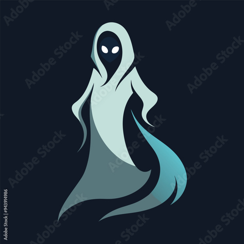 A haunting paranormal ghost as an ethereal and mysterious figure from a dark supernatural realm