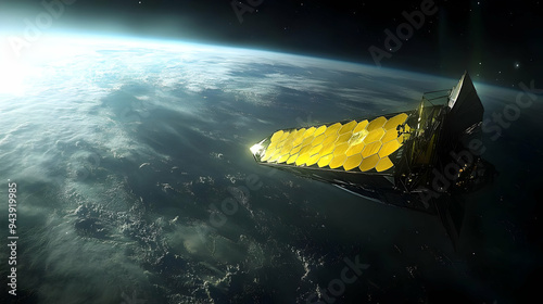 Satellite with large solar ...