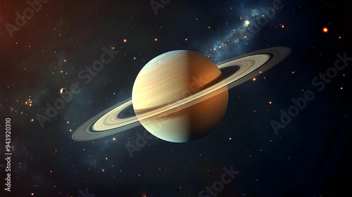 Saturn with its iconic ring...