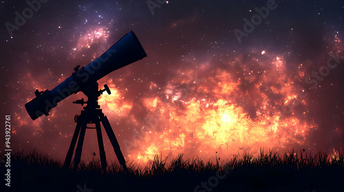 Silhouette of a telescope p...