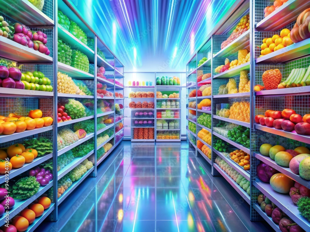 Glitch Grocery Odyssey: Online grocery store with a distorted and ethereal aesthetic, where products seem to shift and blend in a digital realm. Glitch Grocery Odyssey: Online grocery store with a distorted and ethereal aesthetic, where products seem to shift and blend in a digital realm.