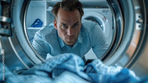 The man inside washing machine