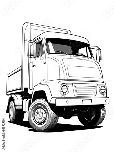 Truck coloring page for kids