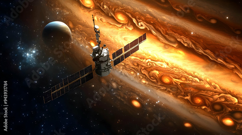 Spacecraft orbiting Jupiter...