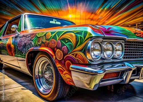 Lowrider Art: Detailed, automotive, custom, paintwork, Latino culture. photo