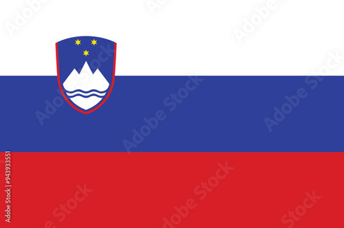 National flag of Slovenia. Slovenian flag. Vector illustration. 