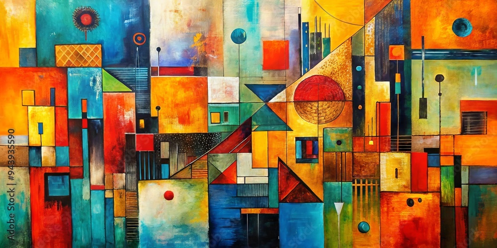 Modern Abstract Canvas: Bold colors, geometric shapes, textured brushstrokes, contemporary art style Modern Abstract Canvas: Bold colors, geometric shapes, textured brushstrokes, contemporary art style