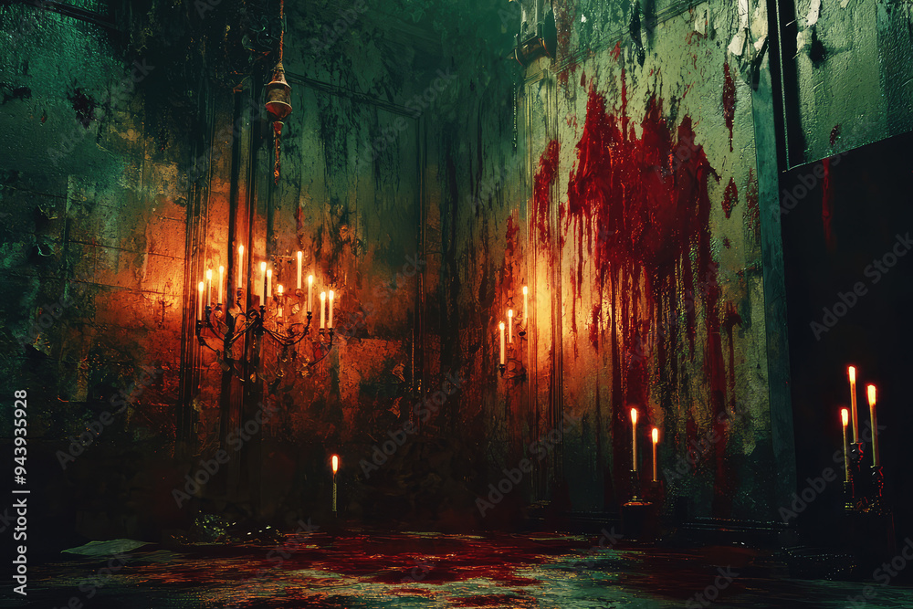 A chilling tableau unfolds in a dimly lit room, where flickering candles illuminate gruesome remnants of a sinister past. A chilling tableau unfolds in a dimly lit room, where flickering candles illuminate gruesome remnants of a sinister past.