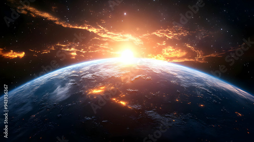 Sunrise over Earth as seen ...