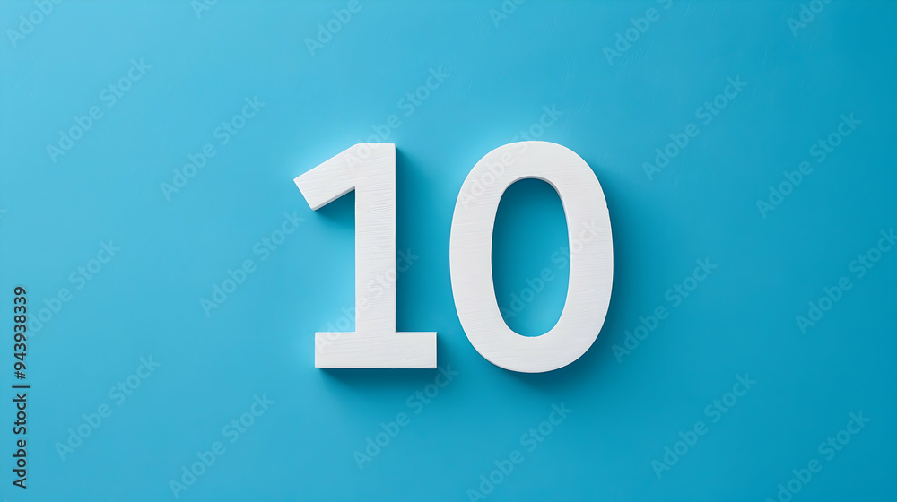 white number ten in a blue background white number ten in a blue background