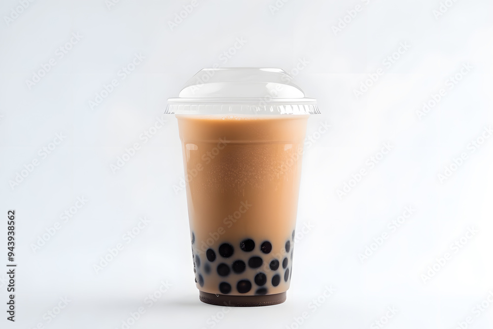Bubble tea drink in plastic cup isolated Bubble tea drink in plastic cup isolated