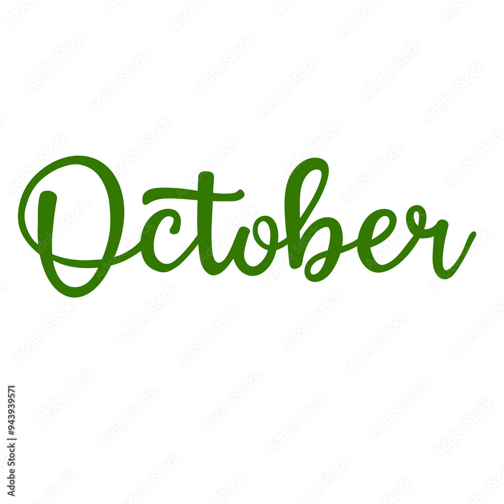 Fototapeta premium October Lettering Calligraphy