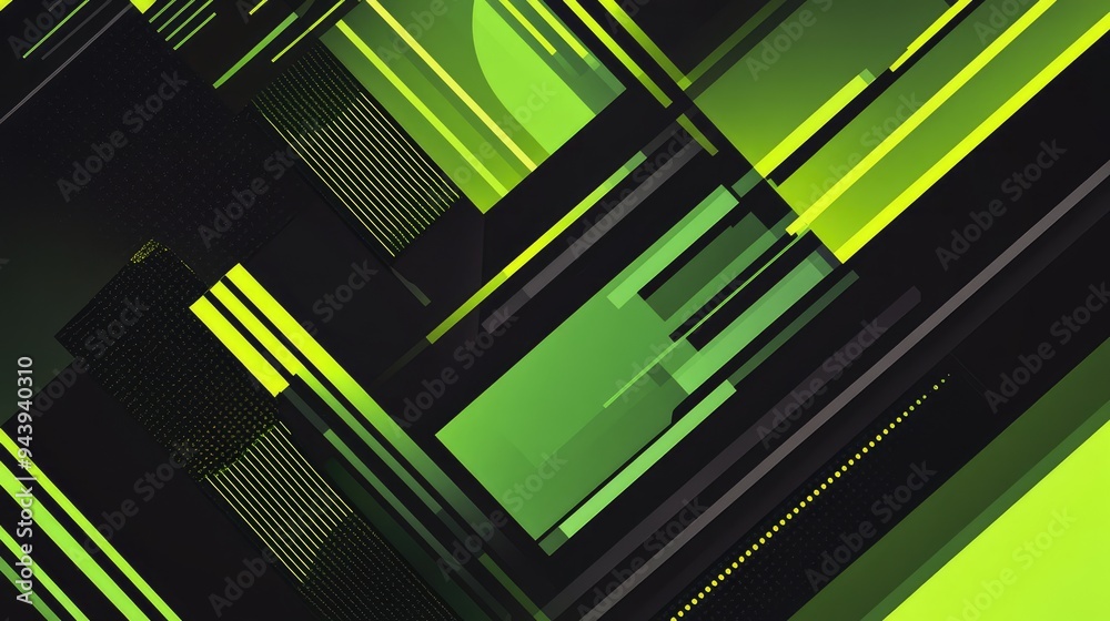 Abstract geometric design with a dark night base and dynamic clover green accents. Abstract geometric design with a dark night base and dynamic clover green accents.