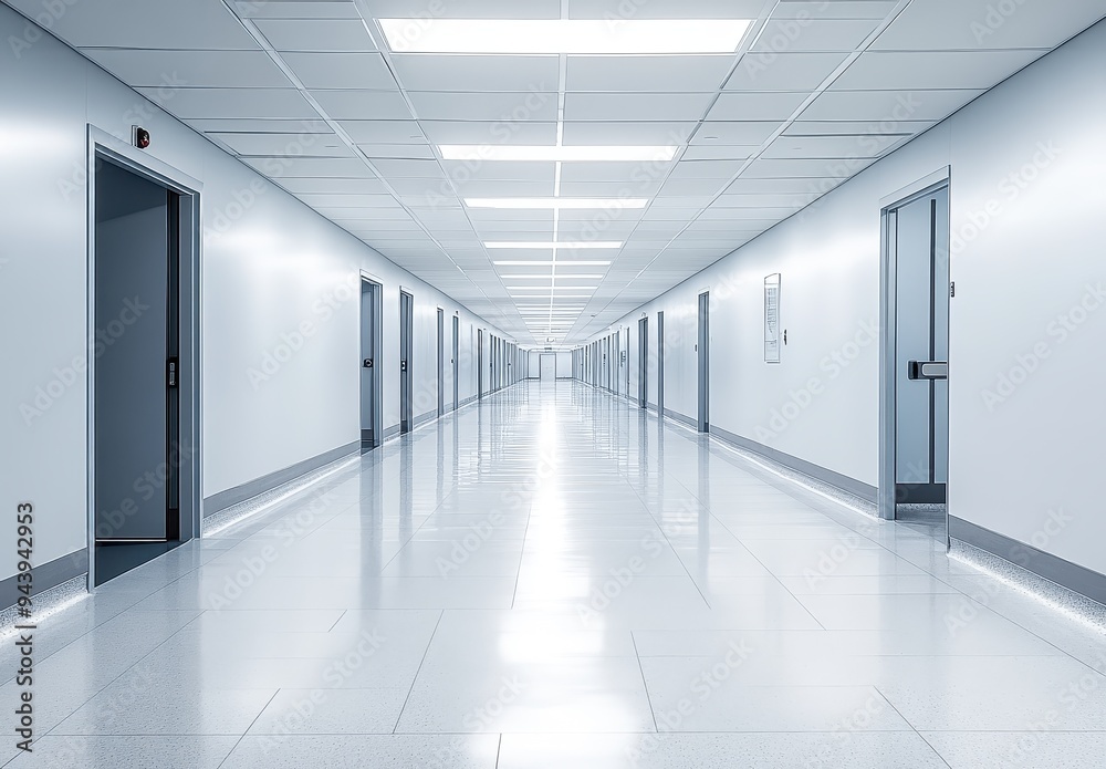 Empty Hallway in Modern Building Empty Hallway in Modern Building
