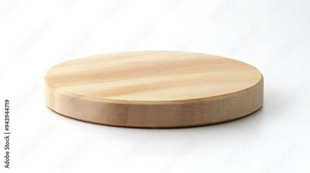 Round wood podium base mock up, isolated on white background Round wood podium base mock up, isolated on white background