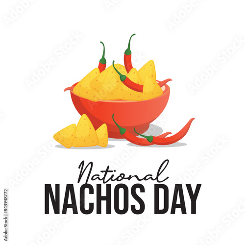 National Nachos Day vector design template good for celebration usage. National Nachos Day design. Flat design. eps 10.
