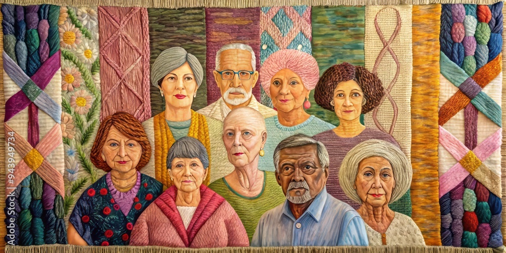 Resonant Tapestry: Textured, woven background with muted colors and intricate patterns, representing the interconnected experiences of cancer survivors and their loved ones. Resonant Tapestry: Textured, woven background with muted colors and intricate patterns, representing the interconnected experiences of cancer survivors and their loved ones.