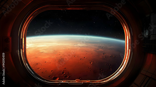View of Mars from a spacesh...