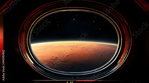 View of Mars through a spac...